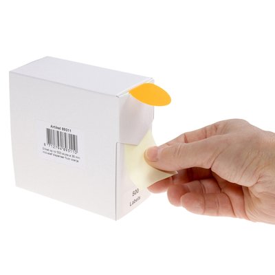 Etiket Rillprint 35mm 500st op rol fluor oranje