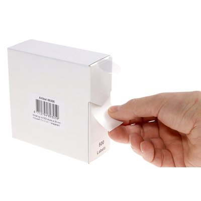 Etiket Rillprint 25mm 500st op rol transparant