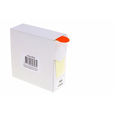 Etiket Rillprint 25mm 500st op rol fluor rood
