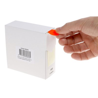 Etiket Rillprint 25mm 500st op rol fluor rood