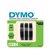 Reliëftape Dymo embossing plastic 9mm zwart op wit 3 stuks