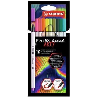 Brushstift STABILO Pen 568/10 Arty assorti set à 10 stuks