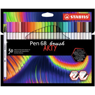 Brushstift STABILO Pen 568/30 Arty assorti set à 30 stuks
