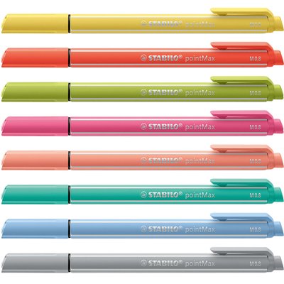 Feutre Stabilo pointMax 488/8 Medium Pastel assorti étui 8 pièces