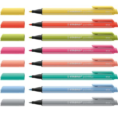 Feutre Stabilo pointMax 488/8 Medium Pastel assorti étui 8 pièces