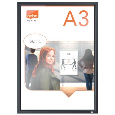 Porte-affiche clipsable Nobo Impression Pro A3 noir