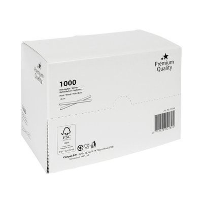 Touillettes IEZZY 140mm bois 1000 pièces