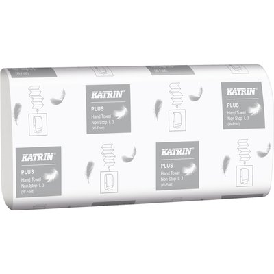 Handdoek Katrin Plus w-vouw 3-laags 203x320mm 25x90 vel wit 61600