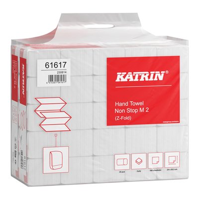 Essuie-mains Katrin 61617 2 épaisseurs pli-Z 240x203mm blanc 25x 160 feuilles