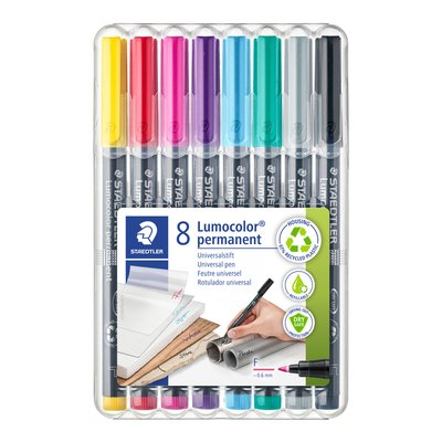 Feutre Staedtler Lumocolor 318 permanent F set 8 couleurs