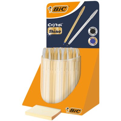 Balpen BIC Cristal medium goud en zilver