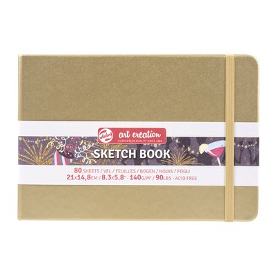 Schetsboek Talens Art Creation 80 witte vellen 140gr 210x150mm witgoud