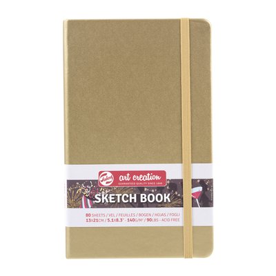 Schetsboek Talens Art Creation 80 witte vellen 140gr 130x210mm witgoud