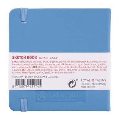 Schetsboek Talens Art Creation 80 witte vellen 140gr 120x120mm blauw