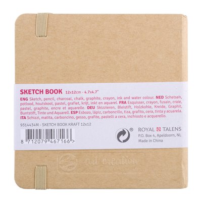 Schetsboek Talens Art Creation 80 witte vellen 140gr 120x120mm kraft
