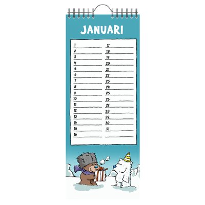 Calendrier anniversaire Lannoo Ritstier 130x325mm