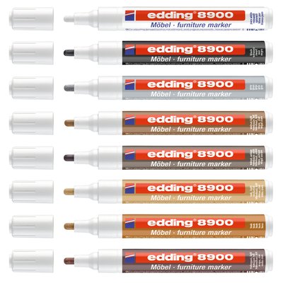 Viltstift edding 8900 meubel rond 1.5-2mm spierwit blister à 1 stuk