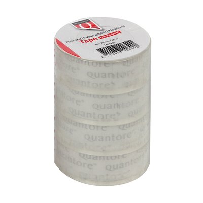 Plakband Quantore 19mmx25m transparant 4 rollen