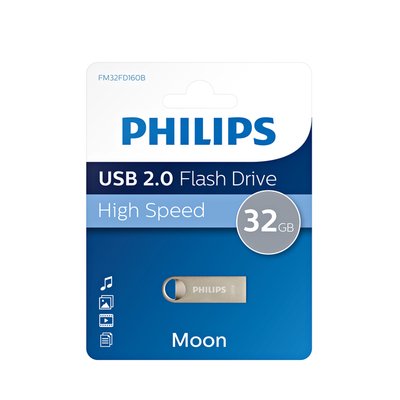 Clé USB 2.0 Philips Moon USB-A 32Go argent