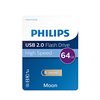 USB stick 2.0 Philips Moon USB-A 64GB zilver foto