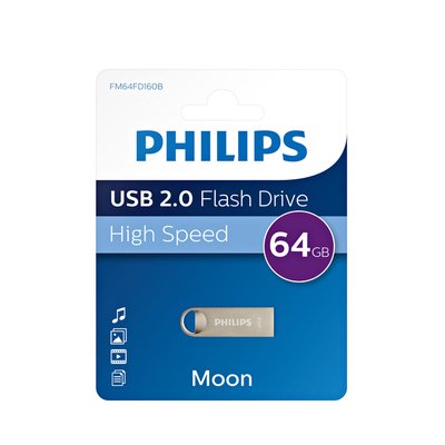 USB stick 2.0 Philips Moon USB-A 64GB zilver