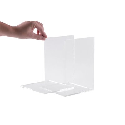 Boekensteun MAUL acryl 12x12x17cm set 2 glashelder
