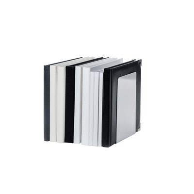 Boekensteun MAUL aluminium 12x12x17.5cm set 2 zilver