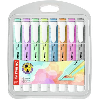 Markeerstift STABILO Swing cool 275/8 pastel assorti etui à 8 stuks