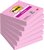 Memoblok Post-it 654 Super Sticky 76x76mm roze 90 vel