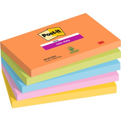 Memoblok Post-it 655 Super Sticky 76X127mm Boost 5 stuks