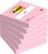 Memoblok Post-it 654 76x76mm roze 6 stuks