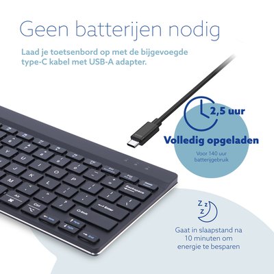 Clavier ergonomique compact R-Go Break sans fil QWERTY noir