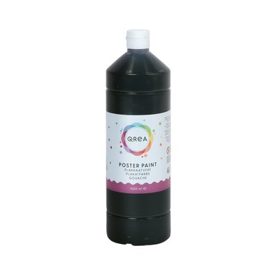 Plakkaatverf Qrea zwart 1000ml