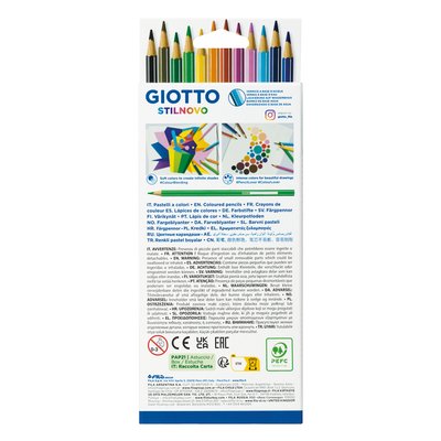 Crayon de couleur Giotto Stilnovo assorti 12 pièces