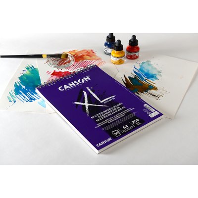 Mixed mediapapier Canson XL Fluid Mixed Media 30vel 250gr A4 extra wit