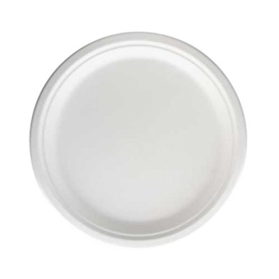 Assiette IEZZY Ø260mm 1 compartiment canne à sucre blanc 50 pièces