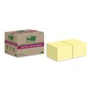 Memoblok Post-it Super Sticky 654 RSS12CY recycled 76x76mm canary yellow 12 stuks foto