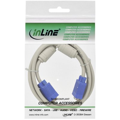 Kabel Inline S VGA 15HD M-M 2 meter beige en blauw