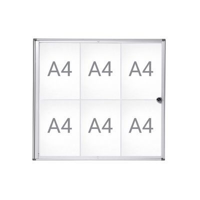 Vitrine murale intérieur MAULextraslim tableau blanc 6x A4 avec serrure