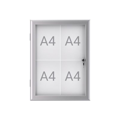Buiten- binnenvitrine wand MAULexcite whiteboard 4xA4 met slot