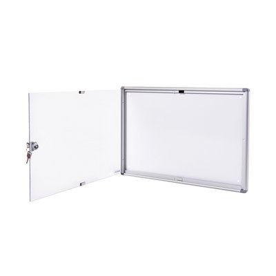 Vitrine murale intérieur MAULextraslim tableau blanc 2x A4 avec serrure