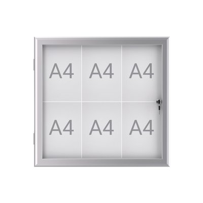 Buiten- binnenvitrine wand MAULexcite whiteboard 6xA4 met slot