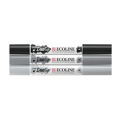 Duotip Talens Ecoline set à 3 stuks zwart en grijs