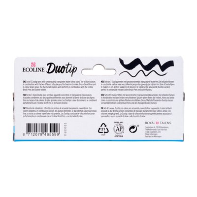 Duotip Talens Ecoline set à 3 stuks zwart en grijs