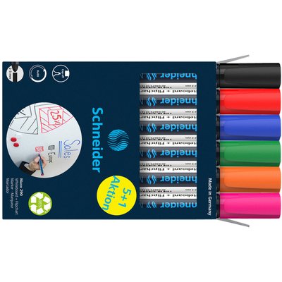 Whiteboardmarker Schneider Maxx 290 rond 2-3mm ass doos à 5+1 gratis