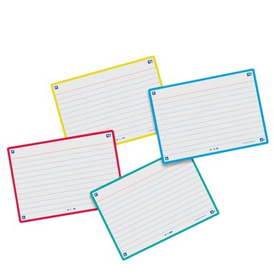 Flashcard Oxford 2.0 75x125mm 80 vel 250gr lijn assorti