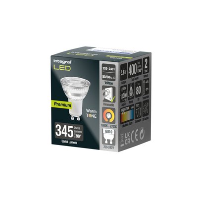 Ledlamp Integral GU10 1800-2700K warm wit 3.6W 380lumen