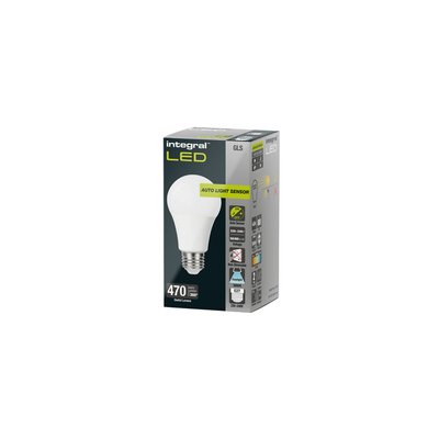 Ledlamp Integral E27 5000K koel wit 4.8W 470lumen dag/nacht sensor