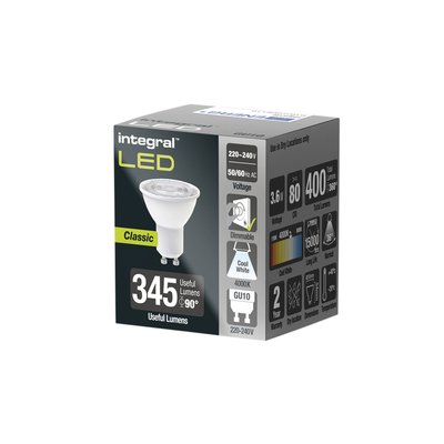 Ledlamp Integral GU10 4000K koel wit 3.6W 400lumen