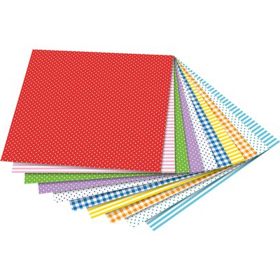 Papier à plier Folia Basics 50 feuilles assorti